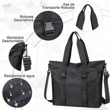 Tote Bag Impermeable para Mujer Bolsa de Gran Capacidad Multipuerto para Compras Trabajo y Viaje - como en la foto - Ver 2