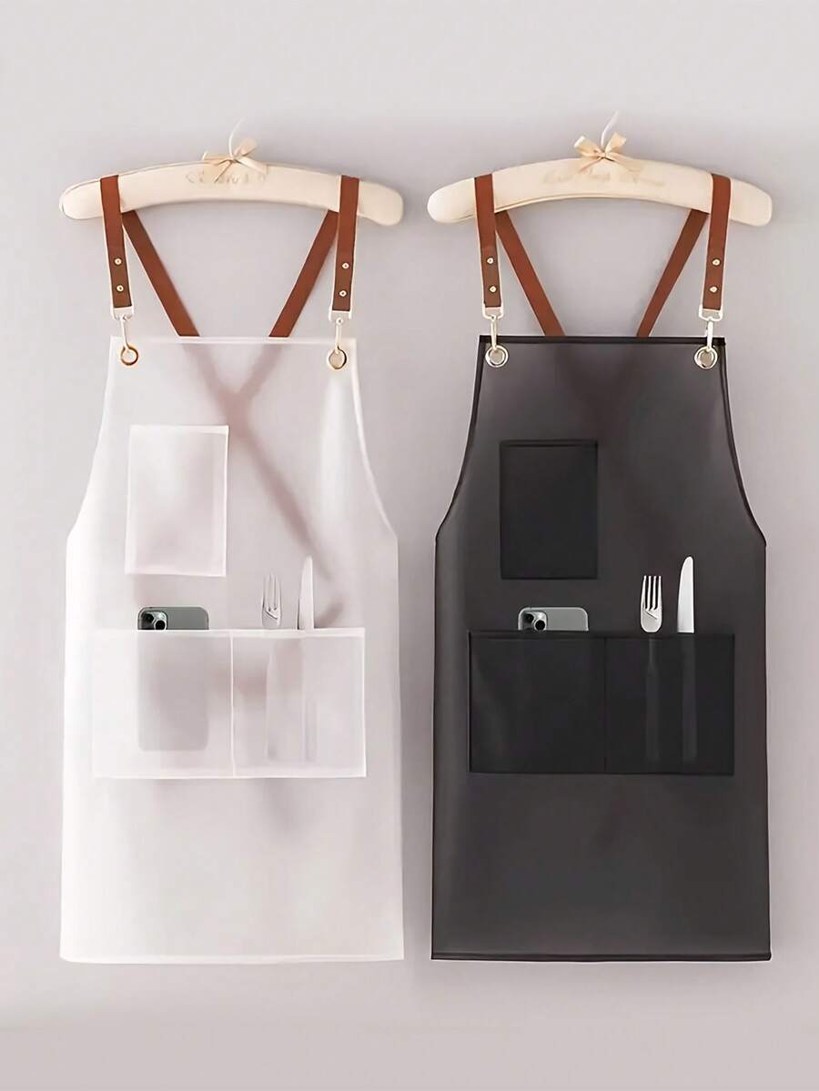 Wasserdichte transparente Schürze mit Tasche, geeignet für Männer und Frauen, zum Abwasch, Küchenarbeit, Laborarbeit, Tierpflege, Gärtnern und Malen usw.