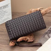 长款钱包，时尚编织纹理，多功能大容量拉链手拿包，情人节礼物 - 彩色 - 查看 6