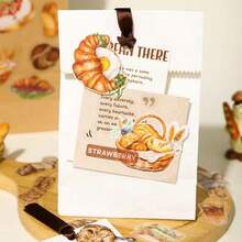 100pcs/50pcs Box Of Vintage Mini Bread & Sandwich Themed Decorative PET Stickers, School Supplies, Back To School Season Scrapbook Supplies Scrapbook Stationery - one-size - View 8