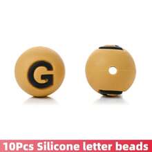 10/26pcs Earthy Tone Round A-Z Silicone Letter Beads - DIY Personalized Jewelry Making Kit, Craft Supplies For Name Bracelets, Keychains, Pendants, ID Lanyards And Bead Pens - Multicolor - View 20