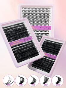 266/280根单根假睫毛，睫毛册，簇状假睫毛，居家DIY嫁接假睫毛，打造自然、轻盈、浓密、持久的妆效。适合居家或外出使用，满足日常生活、派对、音乐节等各种场合的需求。睫毛簇套装，睫毛，假睫毛。 - D - 查看 1