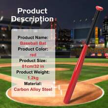 32-Inch Carbon Alloy Steel Baseball Bat With Bat Bag - Durable Anti-Slip Design, Easy To Carry And Store