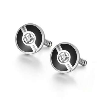 1 par de gemelos de aleación de cobre con diseño radial de puntos negros, adecuados para fiestas y reuniones