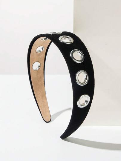 1pc Solid Color Velvet Wide-Banded Fashionable Headband, Minimalist Versatile Circular Accessory, Decorative Hip-Hop Style Hair Accessory, Simplified Clothing Accessory, Hair Band, Hair Hoop Head Accessories