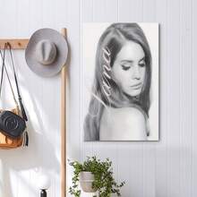 Framed Lana Canvas Poster Wall Art - Music-Themed Celebrity Portrait With Retro & Contemporary Style, High-Quality Ink On Canvas, Easy Adhesive Hanging For Living Room, Bedroom, Office, Dorm Decor - Framed(有框框的) - 查看 4