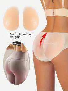 2pcs 1CM Thick Lightweight Adjustable Hidden Silicone Buttock Pads With Adhesive, Invisible Butt Lifter Pads For Natural Lifted Buttocks - Apricot - View 1