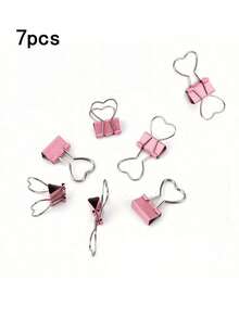 粉色心形设计情人节礼物，金属办公文件袋，折叠式设计，方便整理办公用品 - 彩色 - 查看 8