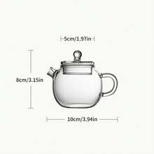 Tetera de vidrio transparente mini de 150/250ml de alta borosilicato para bebidas calientes, tetera para uso individual, té Kung Fu para el hogar, la oficina y la cafetería - S - Ver 8