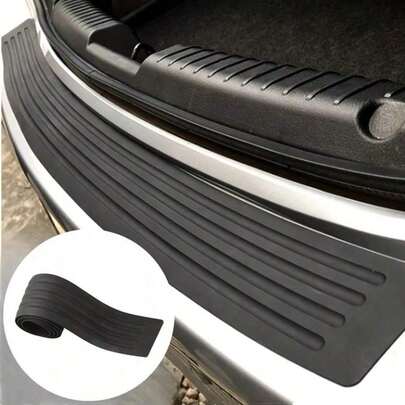 1pc Car Rear Bumper Protector Rubber Strip, Tailgate Sill Scuff Plate Trim, Suitable For Sedans And SUVs, Prevents Scratches And Friction On Trunk