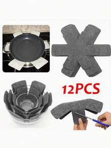 12pcs High Quality Felt Pads, Designed To Protect Cookware - With Non-Stick And Scratch-Resistant Properties, Heat-Resistant. Ideal For Storing Utensils, Glassware, Baking Trays And Plates - Sturdy Non-Slip Storage Rack.