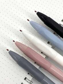 5pcs Retractable Gel Pens, Smooth Writing Fine Tip (0.5mm), Suitable For Office, School And Daily Use - Multicolor - View 3