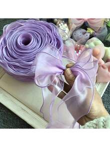 9m/捲緞面絲帶，適用於花束禮品包裝、生日蛋糕烘焙裝飾、手工DIY蝴蝶結 - 彩色 - 查看 7