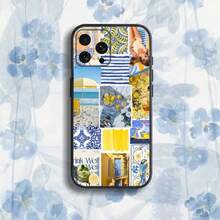 Étui de téléphone Amalfi Coast Lemon compatible avec iPhone 17, 16, 15, 14, 13, 12, Pro, Max, Plus, E, SE4, Air, Mini. Boîtier noir doux, housse compatible avec iPhone 17 Pro, 17 Pro Max, 17 - z7 - Voir 6