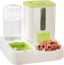 Dispensador de Comida para Perros,Comedero Automático para Mascotas,Dispensador de alimentos multifuncional de gran capacidad - Dispensador de agua reutilizable para perros, fuente de agua para gatos - Verde - Ver 8