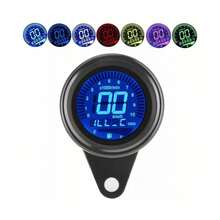 Indicador de velocidad de Retroiluminación LED LCD de motocicleta universal Odómetro modificado indicador de código multifuncional (pantalla de contenido de aceite / velocidad) - A - Ver 2