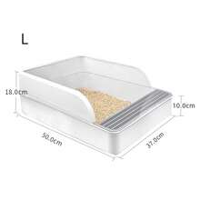 Extra Large Open Cat Litter Tray High Sided Deep Jumbo Rim Pan Box Loo Toilet - one-size - View 7