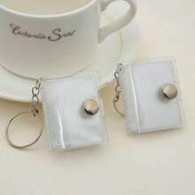 1个16页闪光透明迷你相册钥匙扣，简约优雅学生证/卡片夹相册 - 無色 - 查看 13