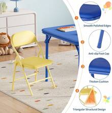 Kids Tables & Chairs - Blue Table + Red Chair + Yellow Chair - View 4