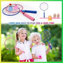 Juego de bádminton para niños Raqueta de bádminton con Bolsa de Transporte Juego Deportivo para Principiantes para Exteriores y Playa - Carbón - Ver 4