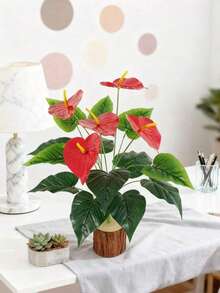 1pc 13.8 Inch/20.47 Inch Artificial Eucalyptus Stem Fake Eucalyptus Branches And Leaves (Pot Not Included), Green Decorative Plant For Home, Desktop Decor, Fake Potted Plant, Floral Arrangement, Gift, Wedding Decor, Room Decor, Balcony Decor, Kitchen Decor, Living Room Decor, Party Decor, Wall Decor, House Decor, Birthday Gift - Multicolor - View 2