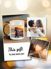 1pc Personalized Color Changing Mug, Customizable Photo Or Text Color Changing Coffee Cup - 11oz Custom Thermal Color Changing Ceramic Tea Cup, Unique Gift For Family And Friends On Birthday, Anniversary, Special Occasions, Multifunctional, Durable, Decorative, Reusable, Elegant, Fashionable, High Quality, Vibrant Colors, Modern, Customizable - Multicolor - View 8