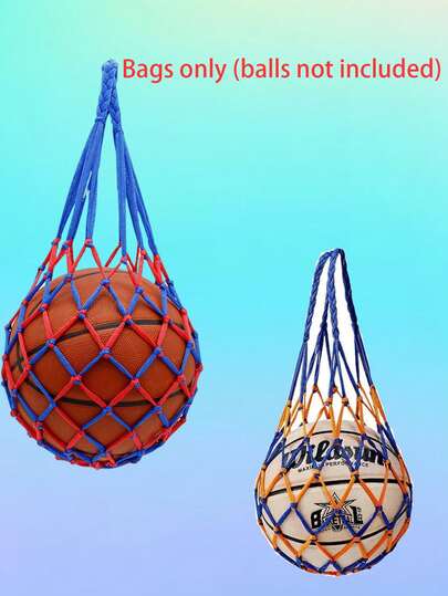 1pc Durable Multifunctional Tennis Ball Storage Bag, Also Suitable For Basketball, Soccer, Volleyball And Football - Thickened High-Quality Blue/Yellow/White Color, Reinforced Stitching And Handle, Multifunctional Sports Bag | Bright Mesh Pockets | Durable Handle