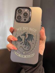 Dragon Phone Case - "We Do Not Eat Our Allies" Quote With Fantasy Dragon, Moon & Stars Design, Elegant Gothic Art Compatible With Iphone 17/16 Pro Max, Compatible With IPhone 16, 16 Plus, 16 Pro Max, 16e, 16 Pro, 15, 15 Plus, 15 Pro Max, 15 Pro, 14, 14 Plus, 14 Pro Max, Galaxy A05, A05S, A06, A14, A15, A16, A32 4G, A33 5G, A34, A35, A52, A52 5G, A54 5G, Redmi, OPPO, VIVO - Multicolor - View 4