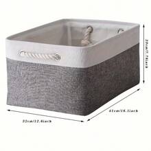 3-Piece Large Folding Storage Box Set With Rope Handles - Multi-Purpose Clothing And Toy Organiser, Bohemian-Style Fabric, Laundry Basket - Grey - View 6