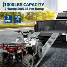 Garvee 72"X9" Heavy Duty Steel Loading Ramps (2 Pack) – 1000 Lbs Capacity, Non-Folding Truck & Trailer Ramps For Motorcycles, Dirt Bikes, ATVs, E-Bikes, UTVs – Portable Design - Silver - View 11