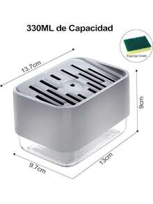 EstiloEMAGIE Dispensador de Jabón Cocina: Jabonera Despachador de Jabon Liquido para Trastes de Cocina Soap Dispenser con Esponja para Fregadero 380 MLVersión mejorada - 330 ml - Ver 7