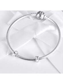 EstiloDALARAN Cuentas de Stopper para Pulseras Clip de Plata de Ley 925 Espaciador Charm Stopper de Pulsera Versión Mejorada - 2 tapones de cuentas blancas - Ver 8