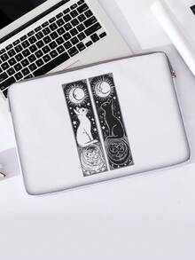Cat Pattern Printing Laptop Bag, Computer Cloth Cover Accessories, Soft Laptop Bag, Soft Laptop Cover, Laptop Cover, Tablet Cover, Leather Bag, Laptop Zipper, Computer Cover, School Business Office - Multicolor - View 8