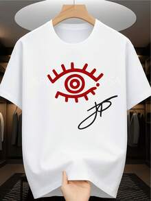 Camiseta para Hombre con Estampado de Ojos de Moda, para Todas las Estaciones, Uso Diario - Negro - Ver 5