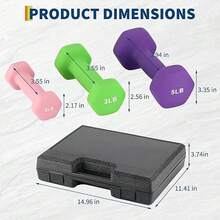 Dumbbell Set With PVC Coating, Hexagonal Dumbbells With Storage Box, Packaged In Pairs, Non-Slip, Various Weight Options, Training Equipment For Home Gym - Black Box - View 7