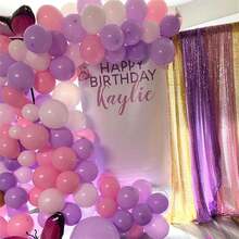 167 globos de látex en tonos pastel de morado, rosa y blanco mate, globos de helio en rosa, morado y estilo macarrón con lazos para decoración de fiestas de cumpleaños, bodas, baby shower, compromiso, despedida de soltera y fiestas con temática de princesa - rosa pálido, morado pálido, blanco - Ver 4