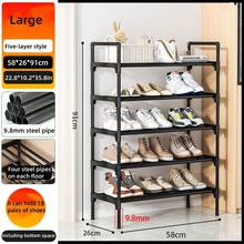 Estantería de zapatos simple, estantería de zapatos portátil, estantería de zapatos para el hogar, estantería de zapatos con cubierta antipolvo, estantería de zapatos de varios niveles ahorradora de espacio, estantería de zapatos estrecha para dormitorio, estantería de almacenamiento, estantería para zapatos, estantería de almacenamiento estrecha, adecuada para sala de estar, pasillo, útiles escolares - Multicolor - Ver 8