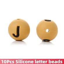 10/26pcs Earthy Tone Round A-Z Silicone Letter Beads - DIY Personalized Jewelry Making Kit, Craft Supplies For Name Bracelets, Keychains, Pendants, ID Lanyards And Bead Pens - Multicolor - View 18