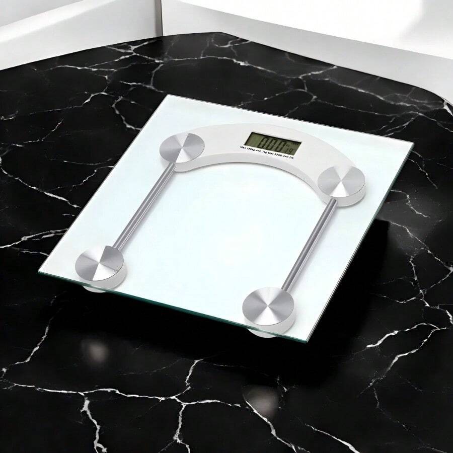 Báscula electrónica, báscula de pesaje, báscula digital, báscula para adultos, báscula doméstica, pantalla digital electrónica - Blanco - Ver 1