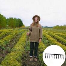 1件装11齿耙，落叶耙，园艺、农业用平地工具，秸秆耙，落叶扫帚耙，宽耙头，可折叠，无手柄 - 黑色 - 查看 7