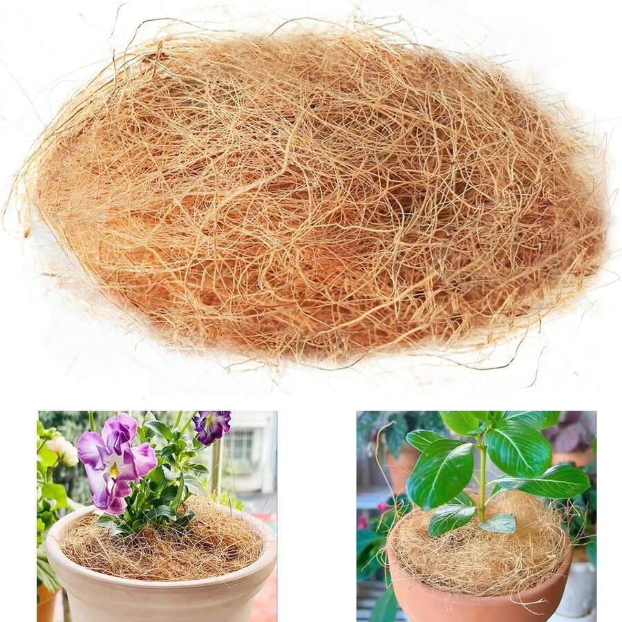 100g Natural Coconut Fiber Mats - Protect Garden Plant Soil, Breathable And Heat-Insulating Bird Warming Mats/Pot Covers, Reusable Coconut Fiber Mats, Suitable For Christmas Gardening, Poultry/Plant Protection, Bird Warming Mats, Plant Protection, Durable Material. - Multicolor - View 1