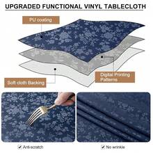 Rectangle Table Cloth, Waterproof Heavy Duty Vinyl Tablecloths, Wipeable Washable Table Cover For Kitchen And Dining Room (Navy Blue, 60inch X 120inch) - NavyBlue120inchx60inchRectangular - View 4
