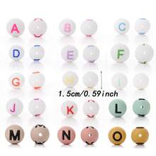 10/26pcs Earthy Tone Round A-Z Silicone Letter Beads - DIY Personalized Jewelry Making Kit, Craft Supplies For Name Bracelets, Keychains, Pendants, ID Lanyards And Bead Pens - Multicolor - View 6