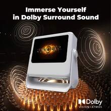 DONGYING 1080p Native Resolution, 4K Ultra HD Projector, Android Smart System, WiFi 6, Auto Focus + Keystone Correction, Home Theater Projector, Portable Projector, Rotatable Gimbal, 180 Degree Rotation, Wireless Projection For Smartphones, Computers, Tablets, Office Presentation, New Year Gift - White - View 8