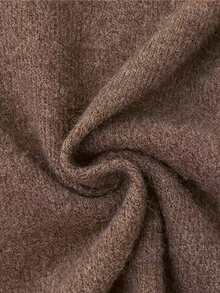 Women's Plus Size Daily Faux Sweater With Cute Puppy Print, Long Sleeve Crew Neck Knit Top, Casual For Spring & Autumn, Graphic Top - Brown - View 5