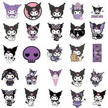 Sanrio 50PCS New Cute Kuromi Stickers - Girly Text Creative Sticker Pack For Cartoon Graffiti Diaries Scrapbook Supplies Scrapbook Stationery
