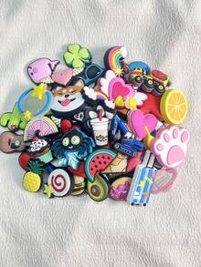 4mm Thick Shoe Charms, 10pcs/20pcs/35pcs Random, Sandal Decoration, Valentine's Gift, Beach Accessory, Fashion Decor, Personalized Birthday Present