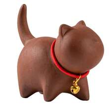 Juego deé de cerámica Kung Fu de gato lindo de arcilla púrpura, accesorios para decoración del hogar, decoraciones de arte delé, vajilla de gatito - 01 - Ver 8