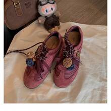 Women Canvas Shoes - Burgundy - View 1