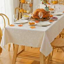 Mantel rectangular Smiry, manteles de vinilo resistentes y impermeables, cubierta de mesa lavable y limpiable para cocina y comedor (Beige, 60" X 120") - Beige, 120 x 60 pulgadas, rectangular - View 10